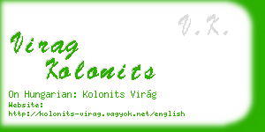 virag kolonits business card